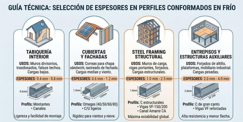 espesor perfiles acero frío